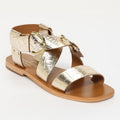 Sandalias Abhayd - Gold Croco