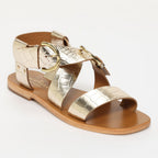 Sandalias Abhayd - Gold Croco