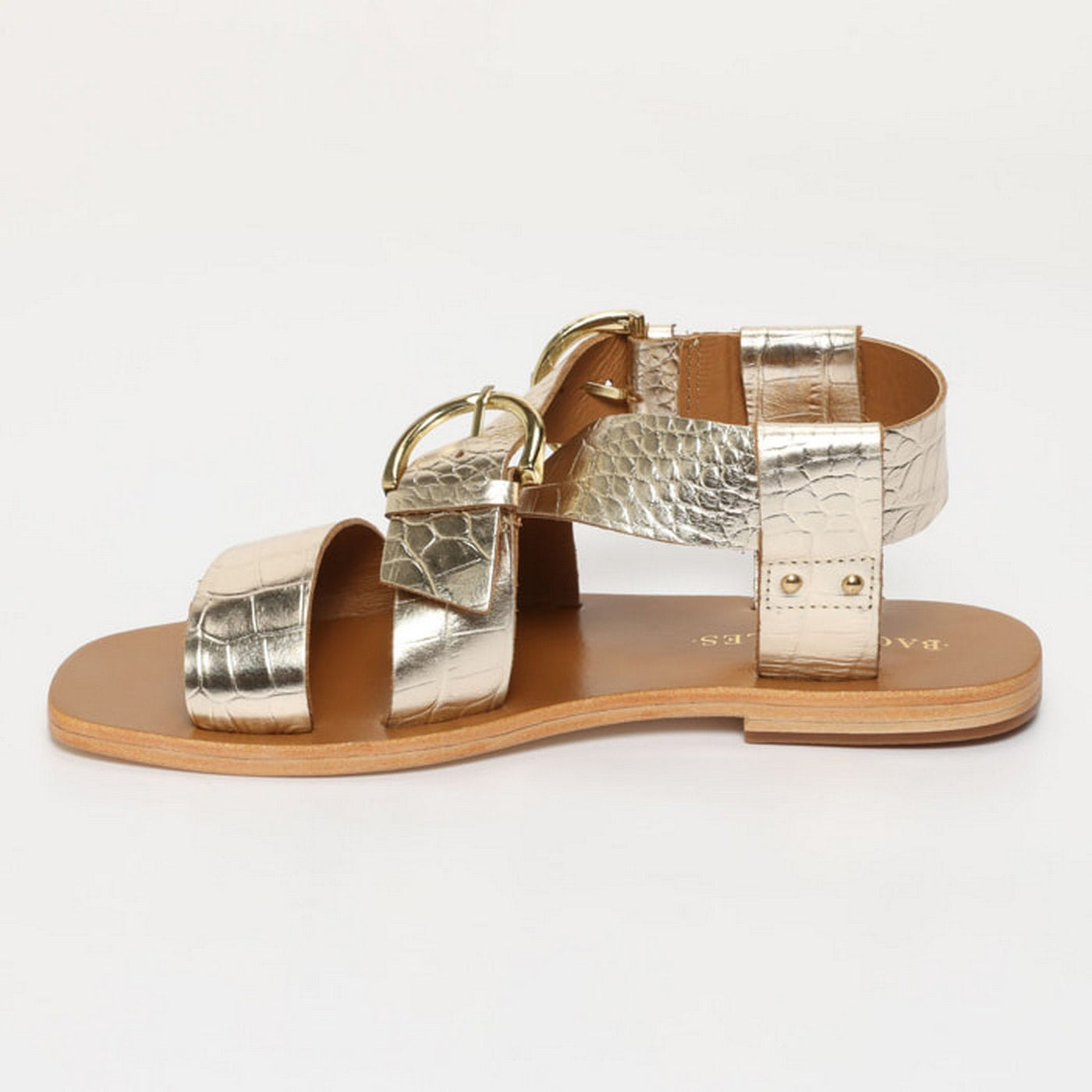 Sandalias Abhayd - Gold Croco