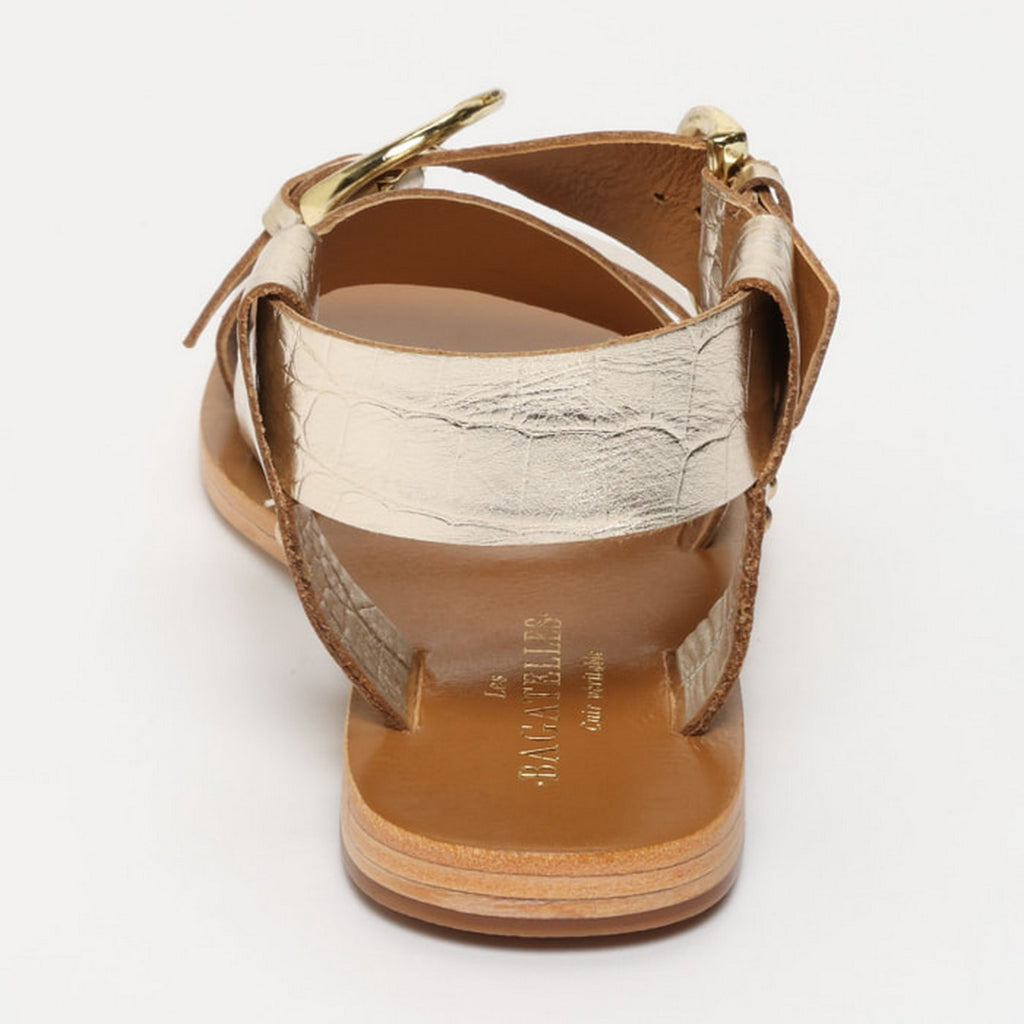 Sandalias Abhayd - Gold Croco