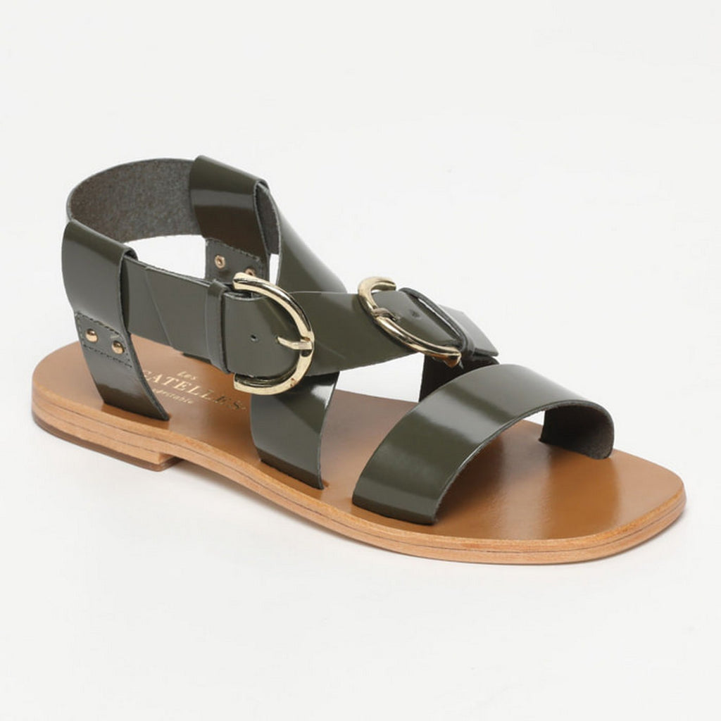 Sandales Abhayd - Kaki Patent