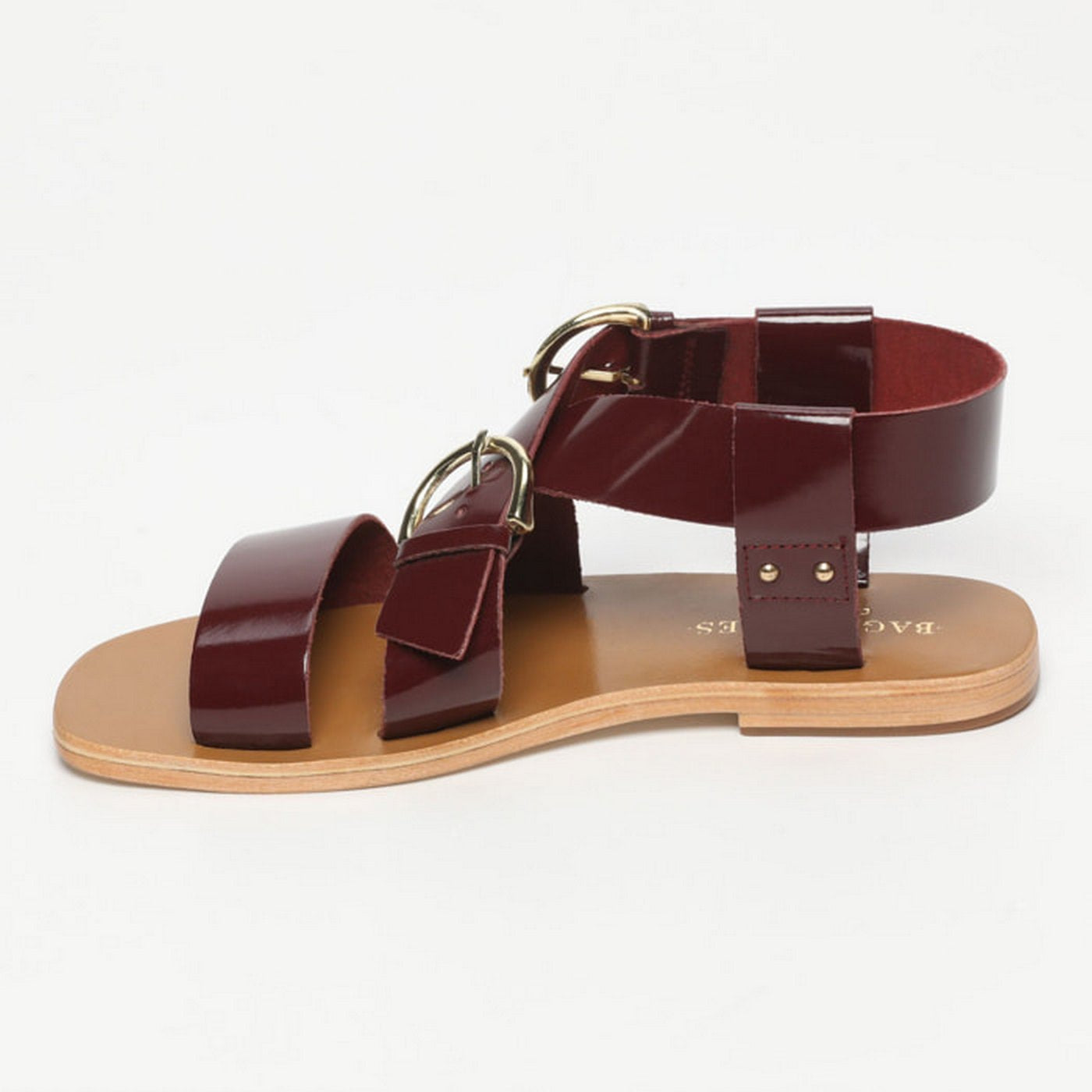 Abhayd Sandals - Black Berry Patent