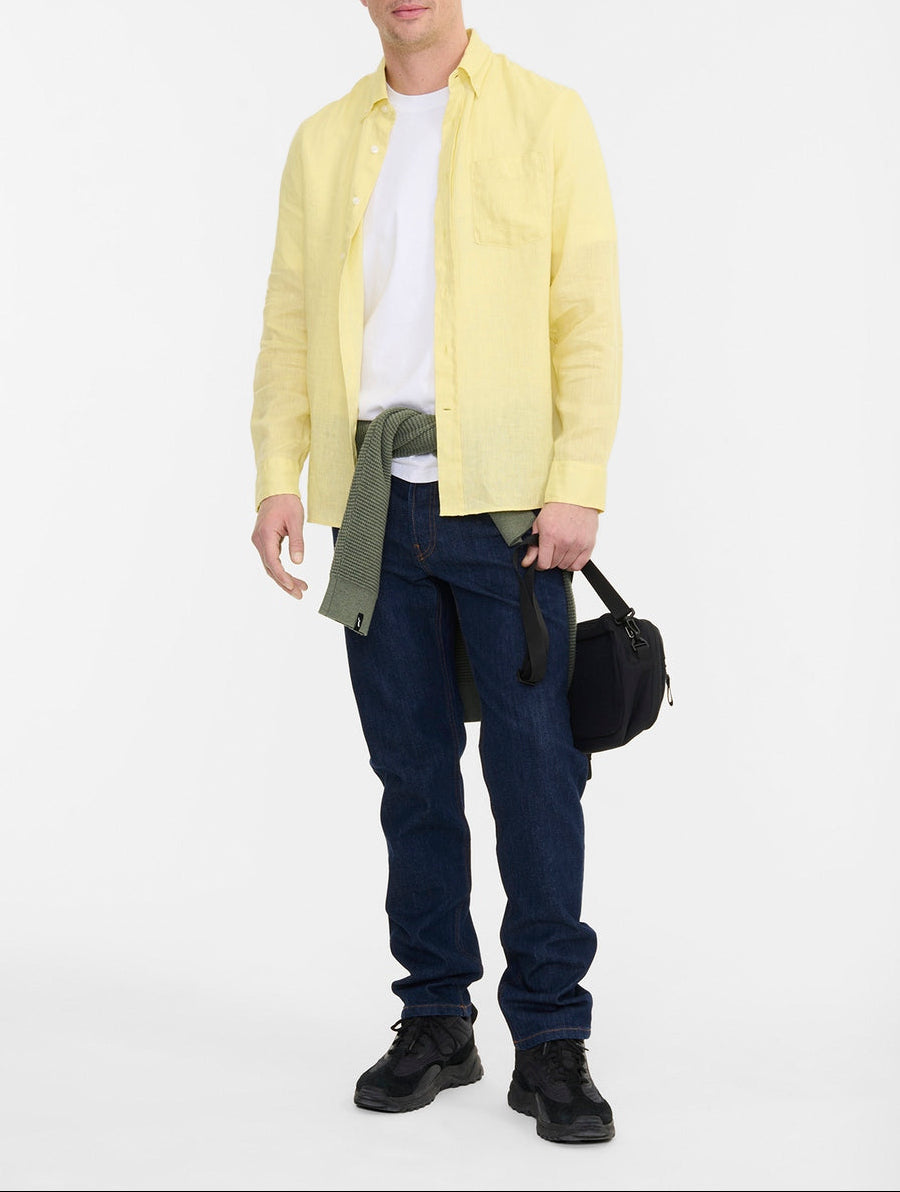Camicia a maniche lunghe - Giallo tenue - Uomo