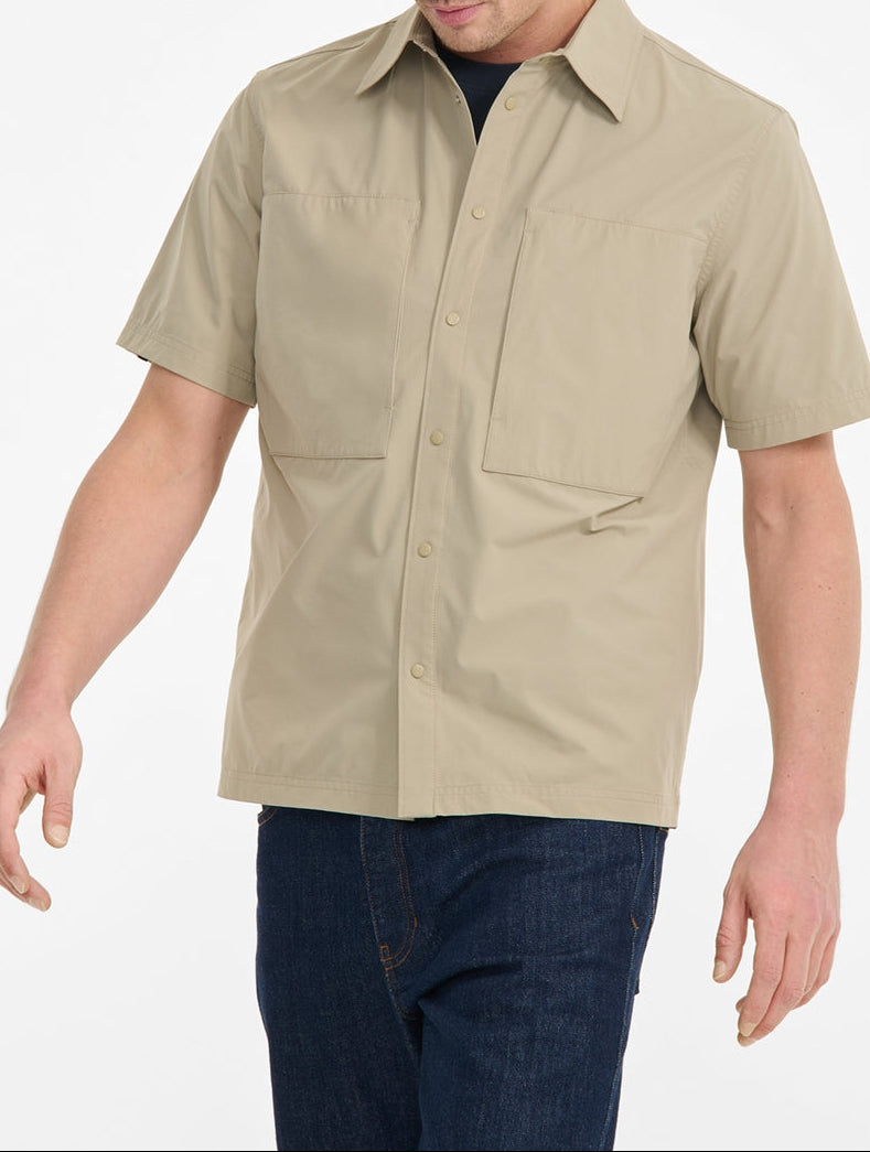 Camicia a maniche corte color bistro da uomo