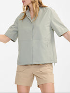 Camicia a maniche corte - Salvia - Donna