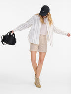 Women’s Long-Sleeved Shirt - White Stripes