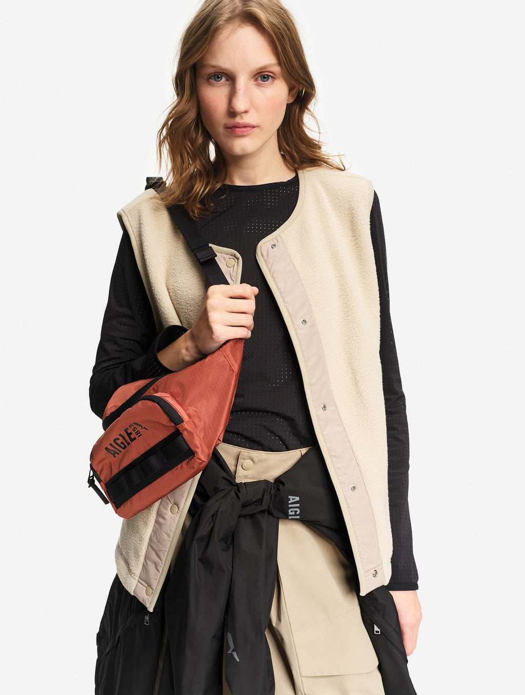 Gilet in pile - Beige - Donna
