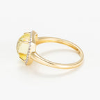 "Lemon Square" Ring Diamonds 0.09/32 & Lemon Quartz