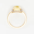 "Lemon Square" Ring Diamonds 0.09/32 & Lemon Quartz