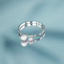 Dazzling Pearl" ring - Gold Blanc 375/1000