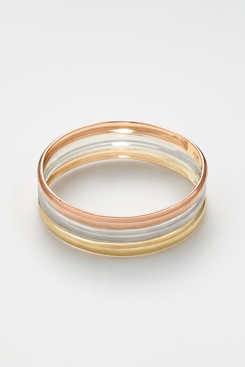 Bague " Maryam" Or Tricolore 375 / 1000