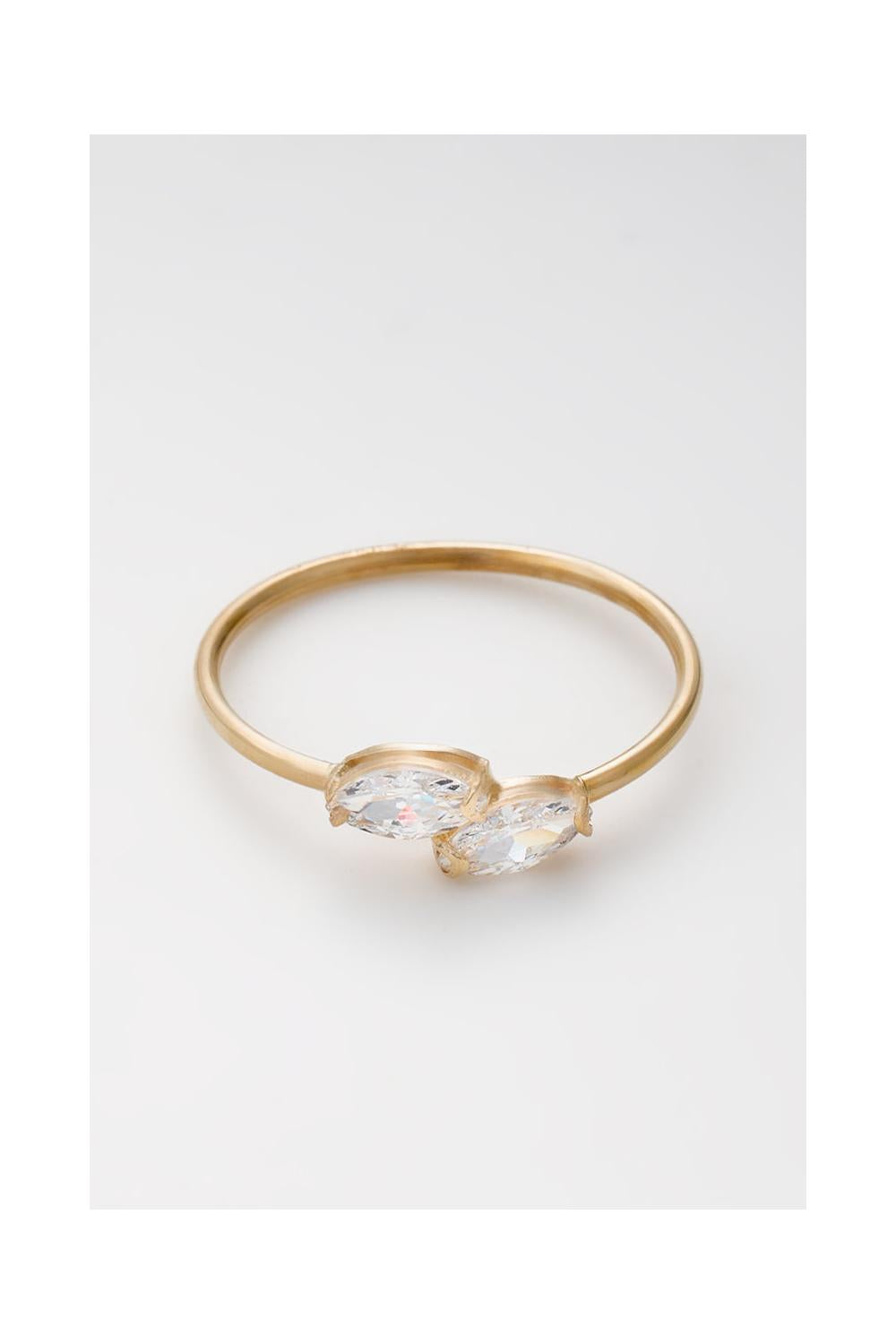 "Fiona" Ring in 375/1000 Yellow Gold and Zirconium