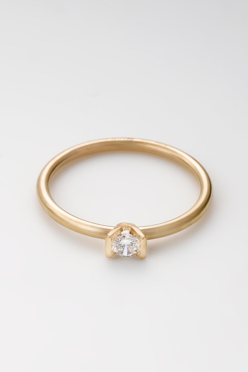 Bague " Morgan" Or Jaune 375 / 1000 Et Zirconium