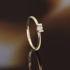 “Morgan” Ring 375/1000 Yellow Gold And Zirconium