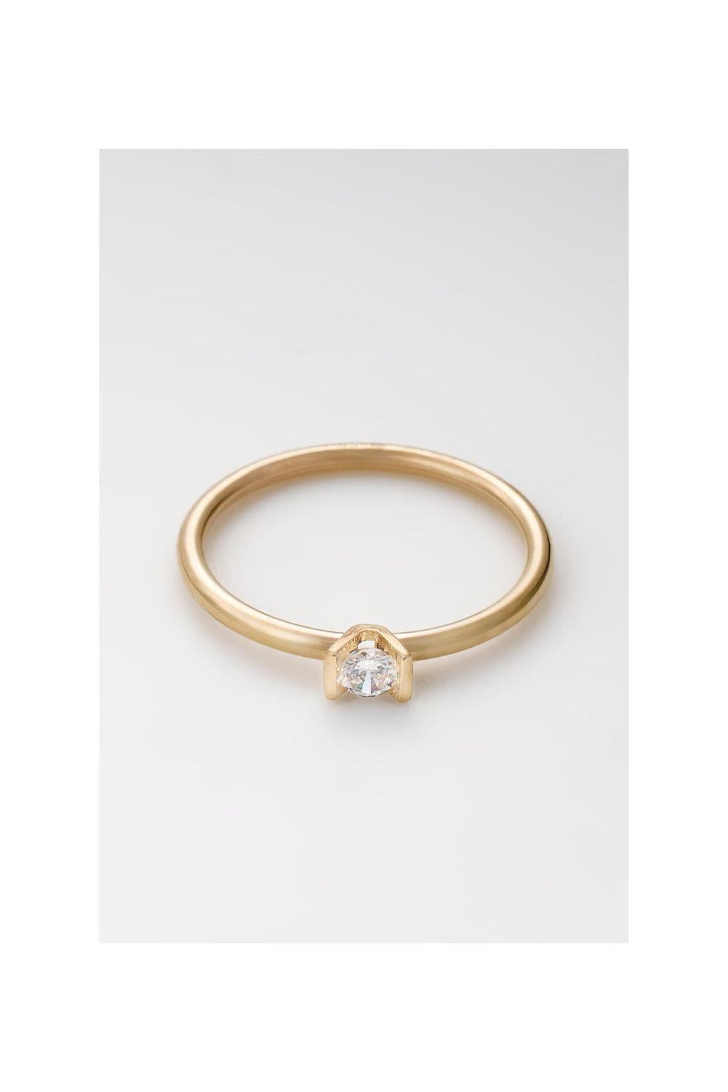“Morgan” Ring 375/1000 Yellow Gold And Zirconium