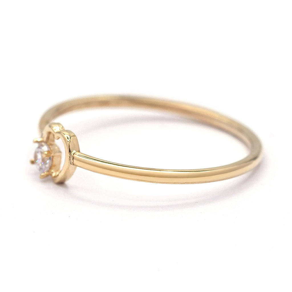 Bague " Ani" Or Jaune 375 / 1000 Et Zirconium