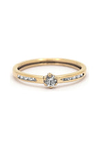Bague " Lacey" Or Jaune 375 / 1000 Et Zirconium