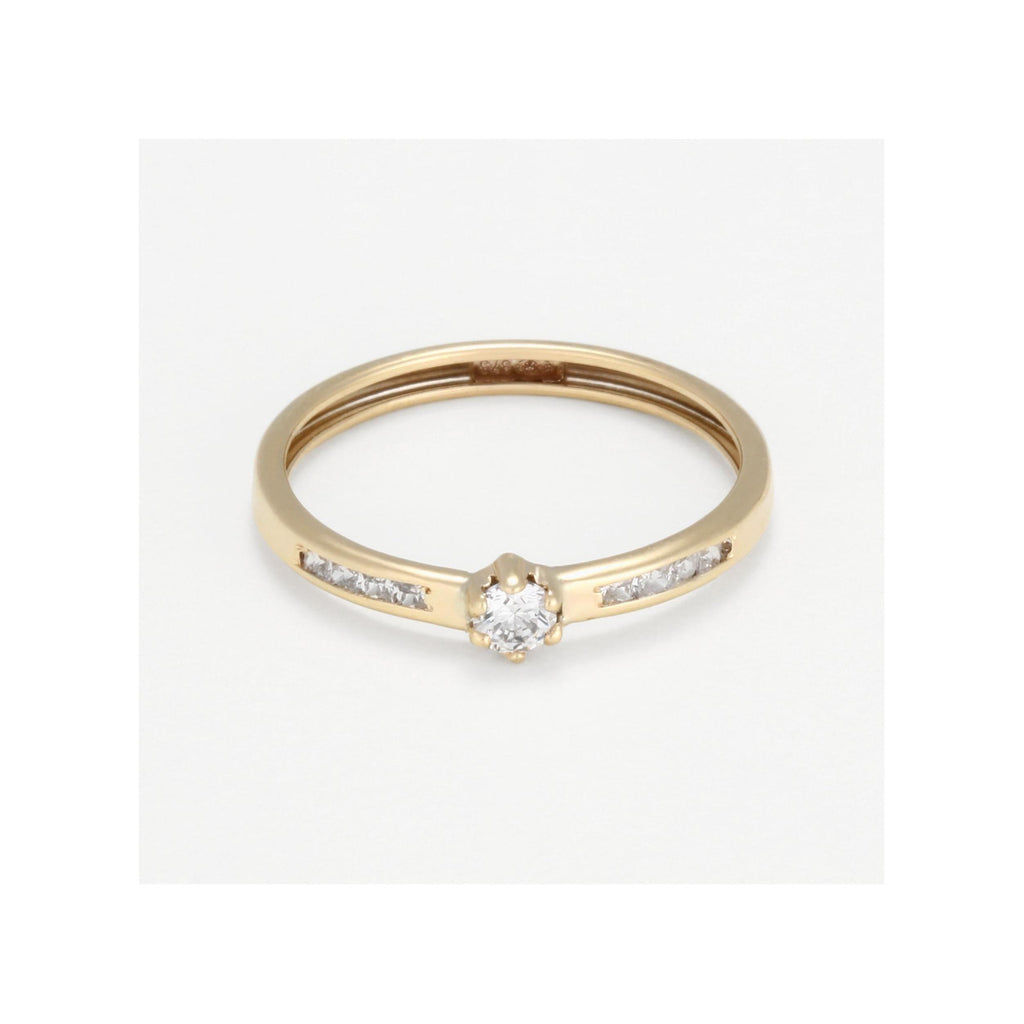 “Lacey” Ring 375/1000 Yellow Gold And Zirconium