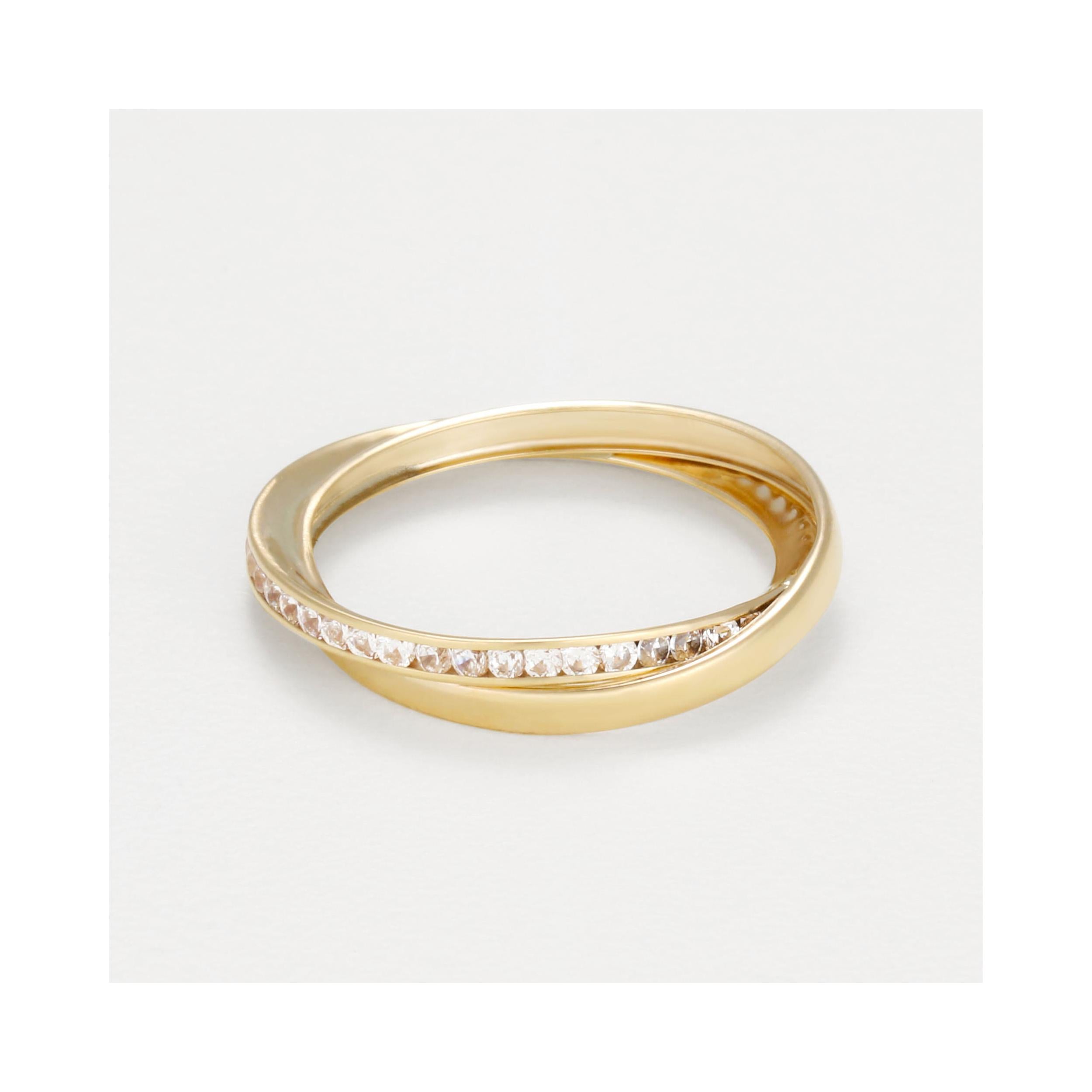 Bague "Kylie" Or Jaune 375 / 1000 Et Zirconium