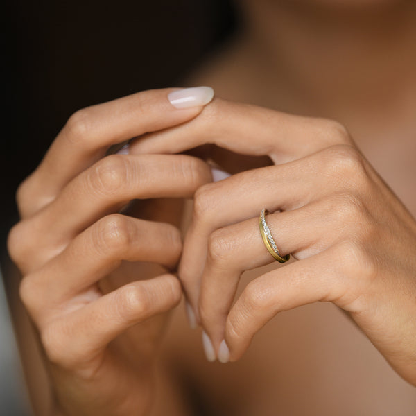 Bague " Kylie" Or Jaune 375 / 1000 Et Zirconium