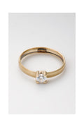 Bague "Lucy" Or Jaune 375 / 1000 Et Zirconium