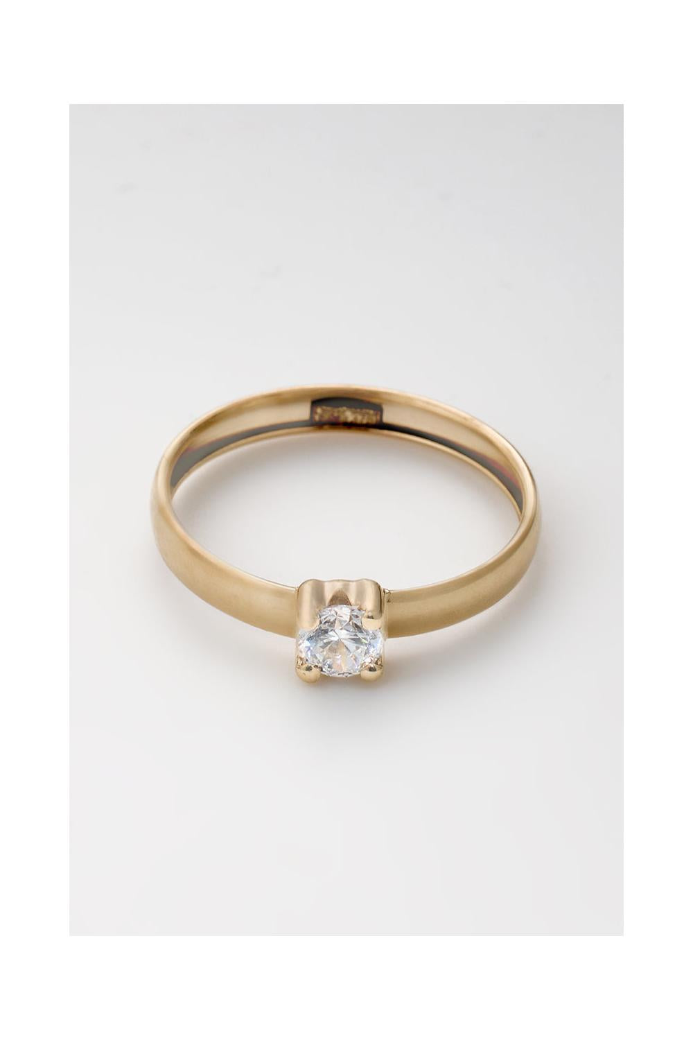 Bague "Lucy" Or Jaune 375 / 1000 Et Zirconium