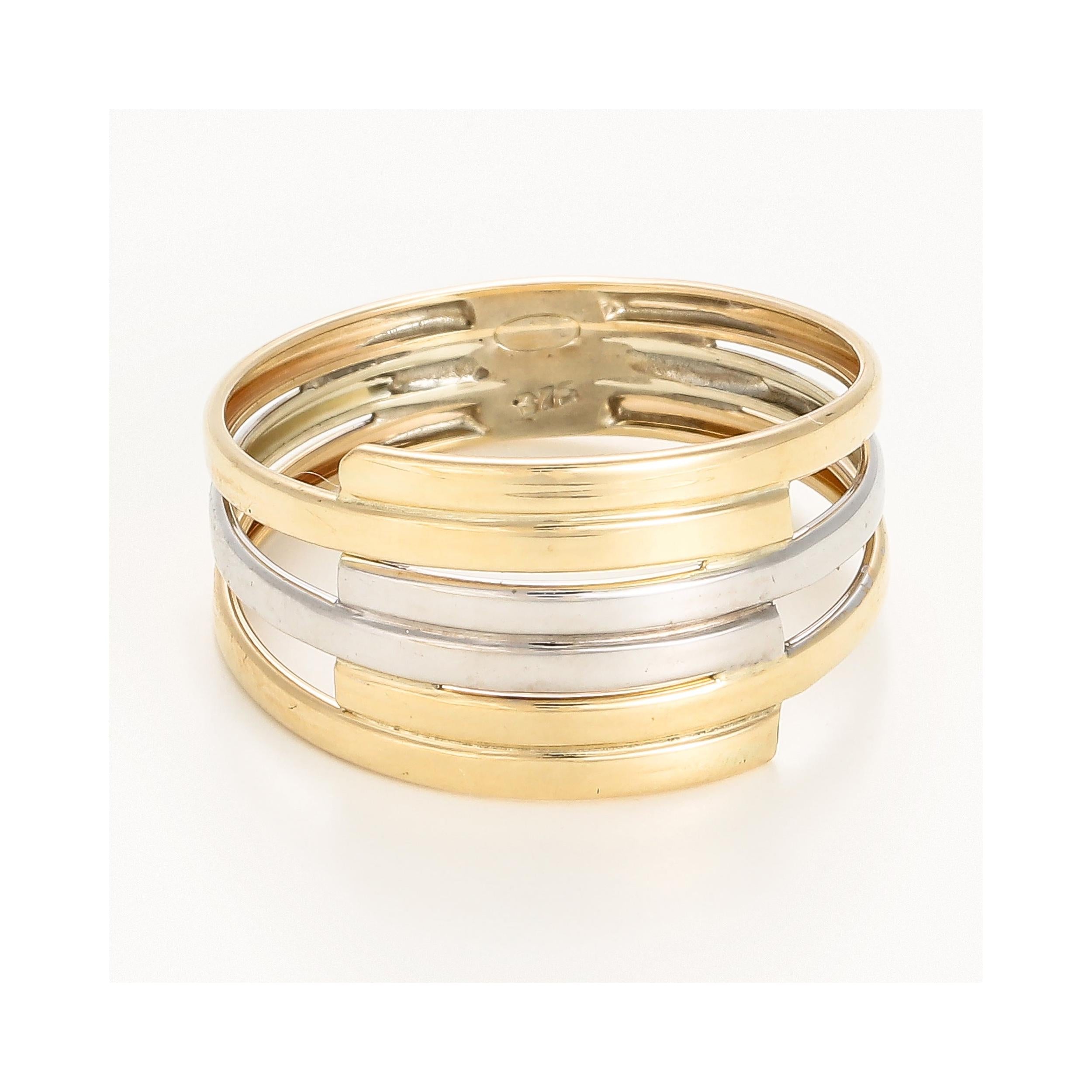 Bague "Fabio" Or Bicolore 375/1000
