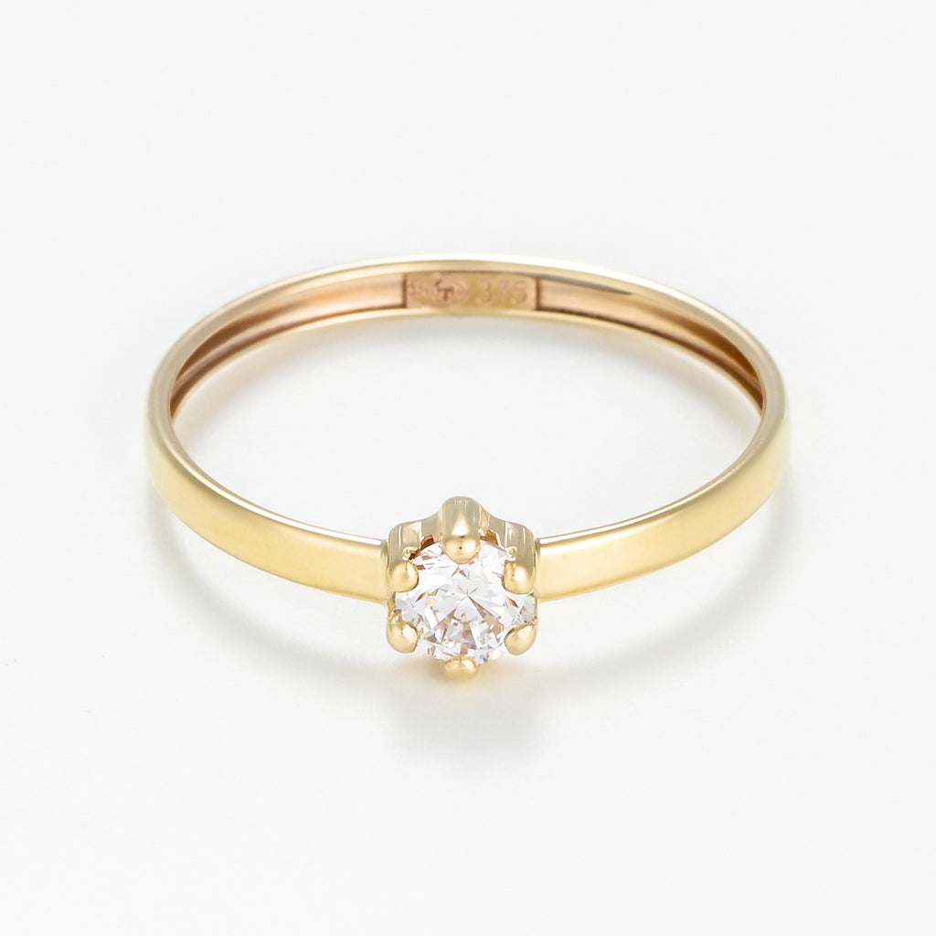 "Her" Ring Yellow Gold 375/1000 And Zirconium