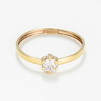 "Her" Ring Yellow Gold 375/1000 And Zirconium