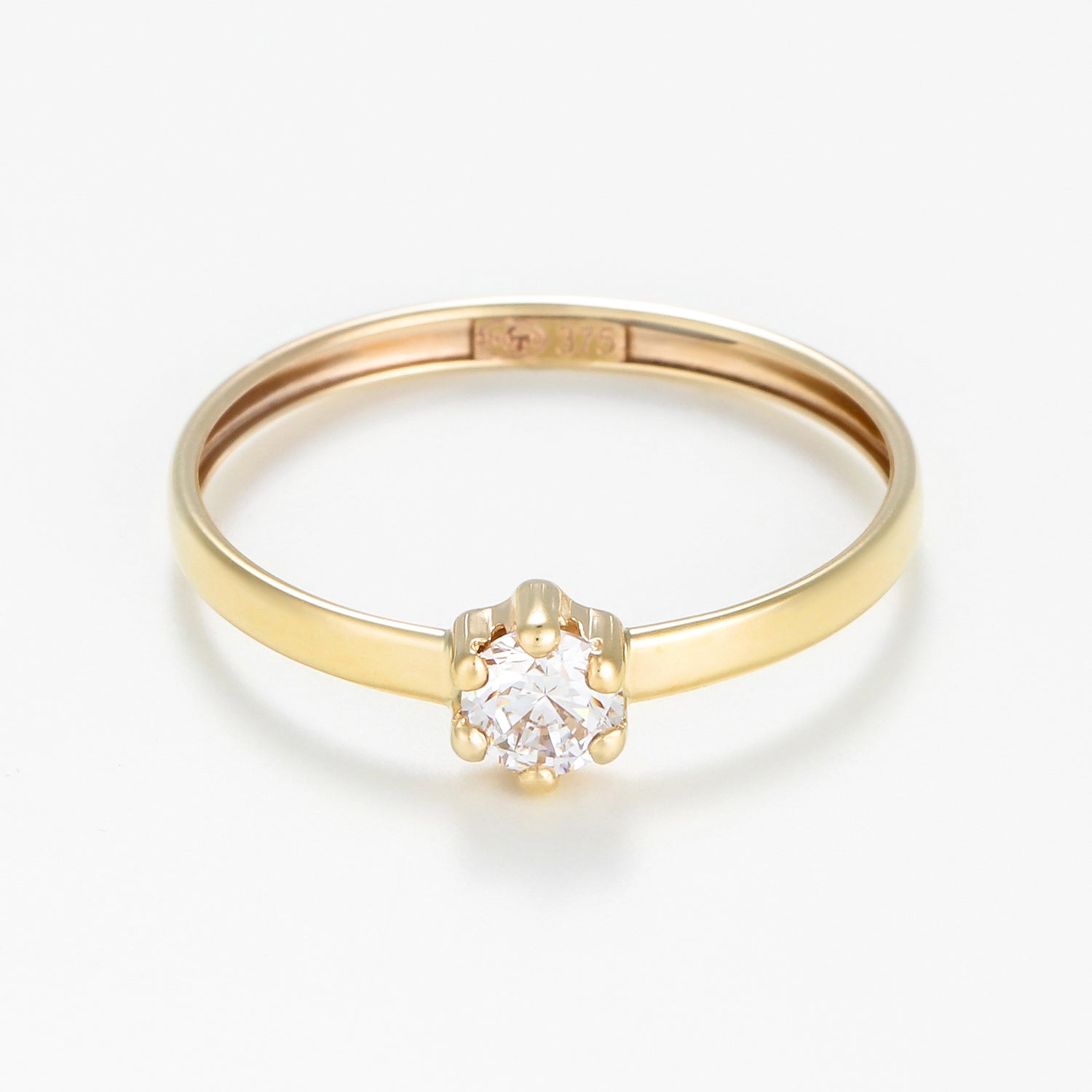 "Her" Ring Yellow Gold 375/1000 And Zirconium