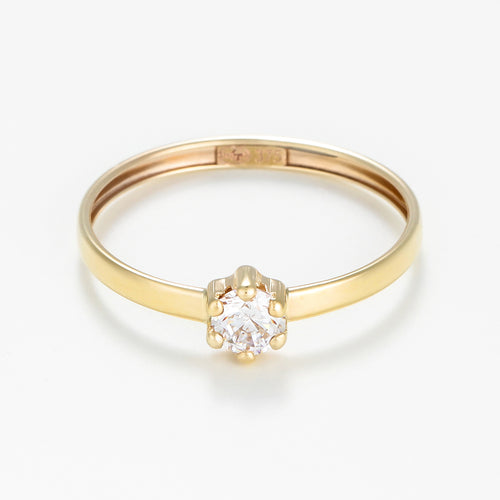 Bague "Her" Or Jaune 375/1000 Et Zirconium