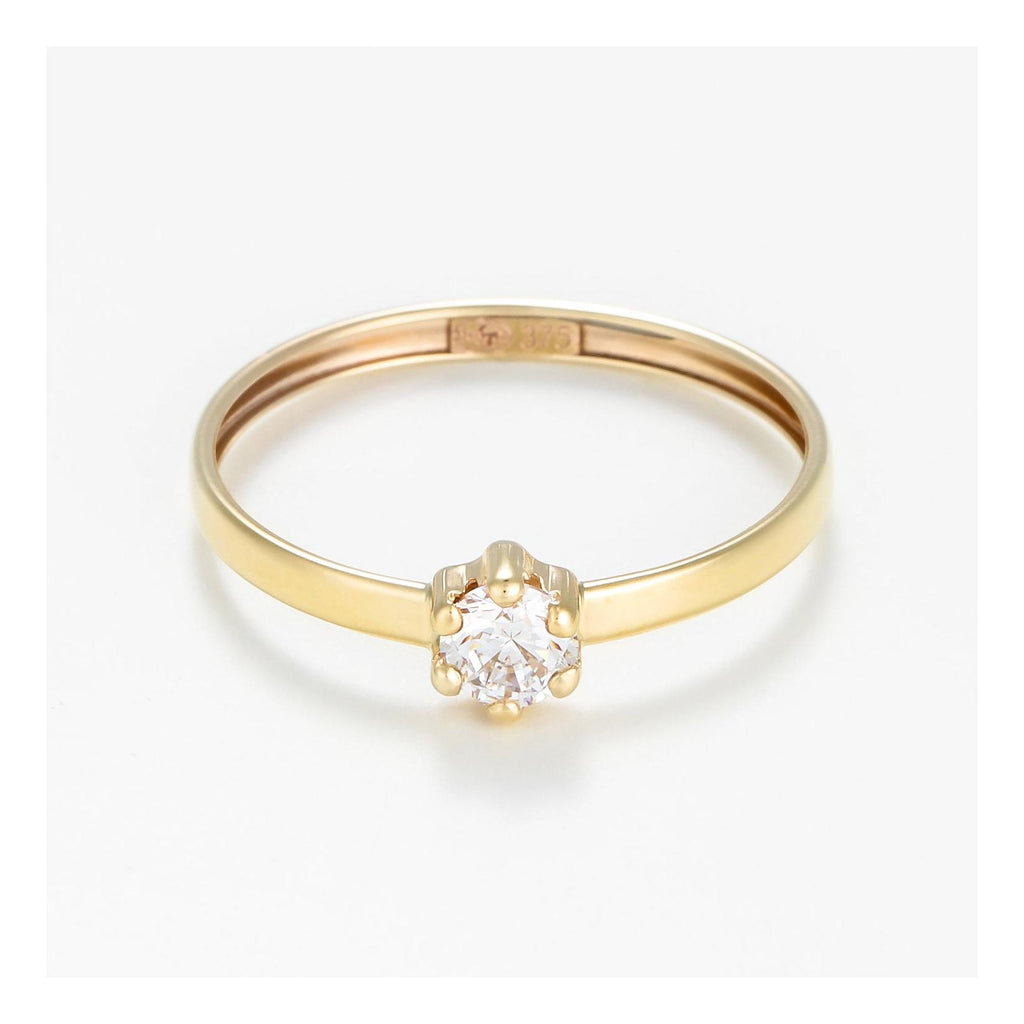 Anillo “Her” Oro amarillo 375/1000 y circonio