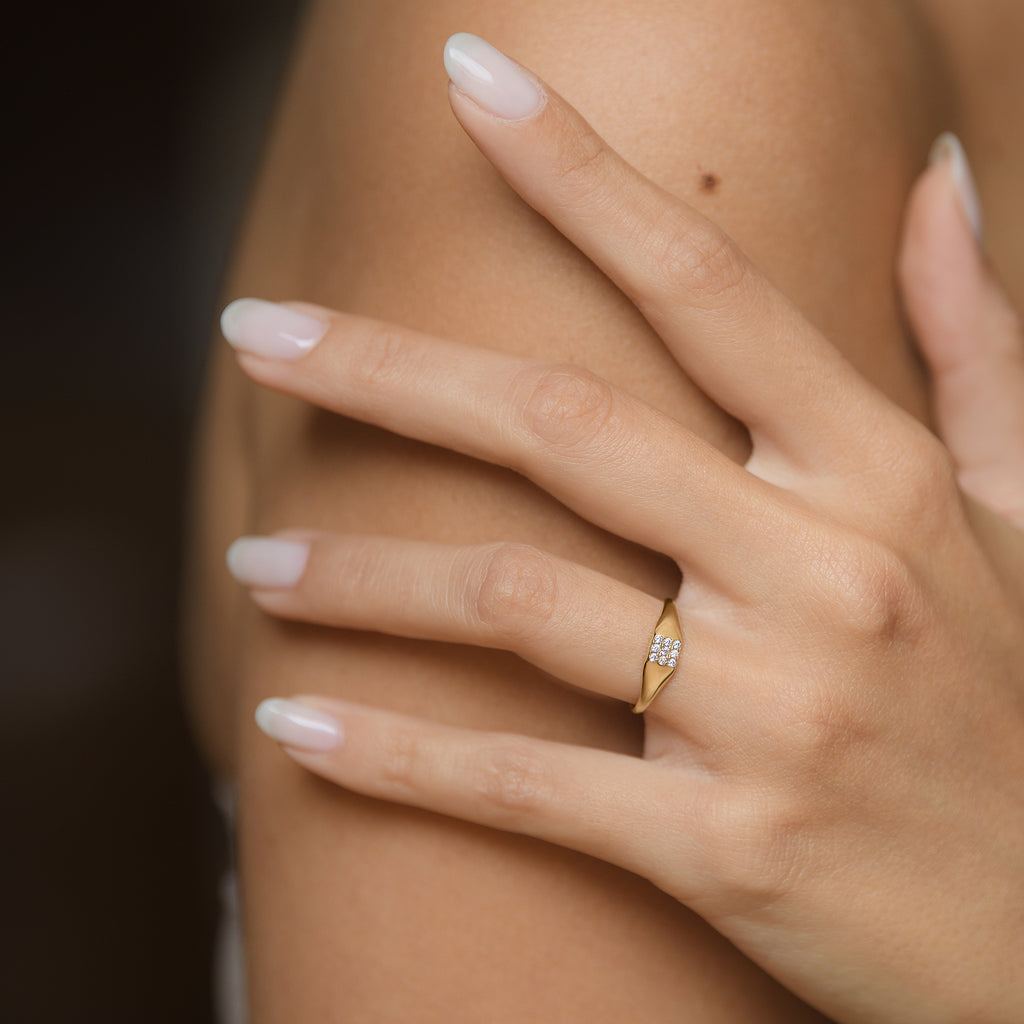 Bague "Mara" Or Jaune 375/1000 Et Zirconium