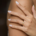 Bague "Mara" Or Jaune 375/1000 Et Zirconium