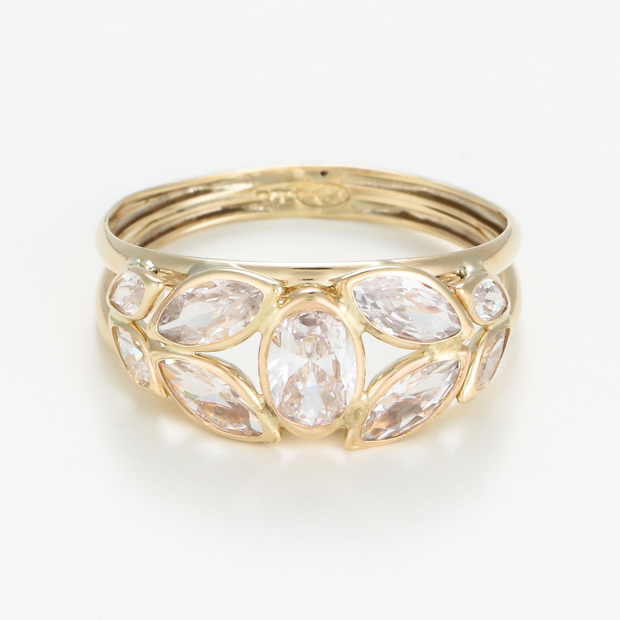 Bague " Petra " Or Jaune 375/1000 Et Zirconium