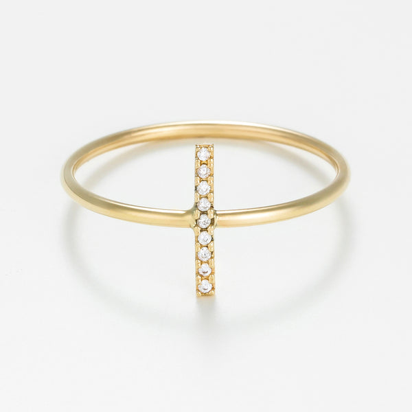 Bague "Natura" Or Jaune 375/1000 Et Zirconium