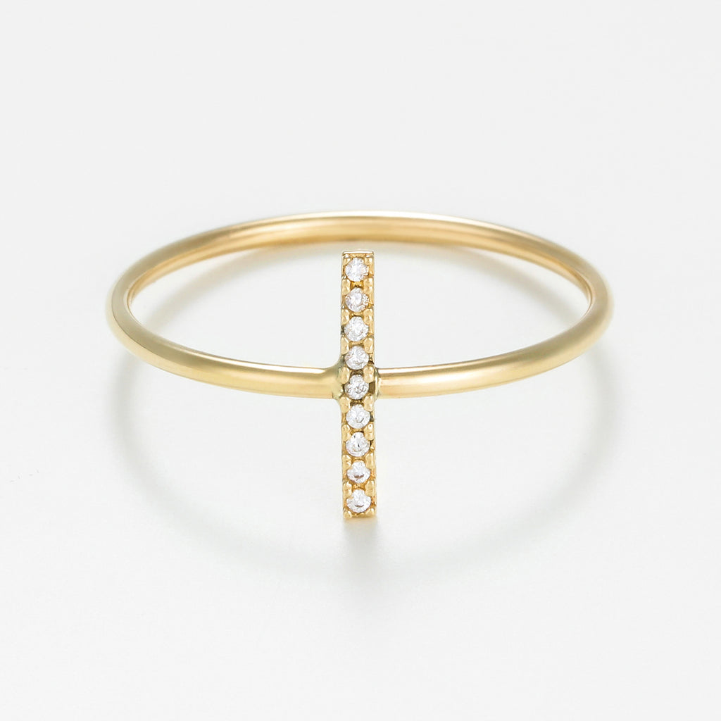 Bague "Natura" Or Jaune 375/1000 Et Zirconium