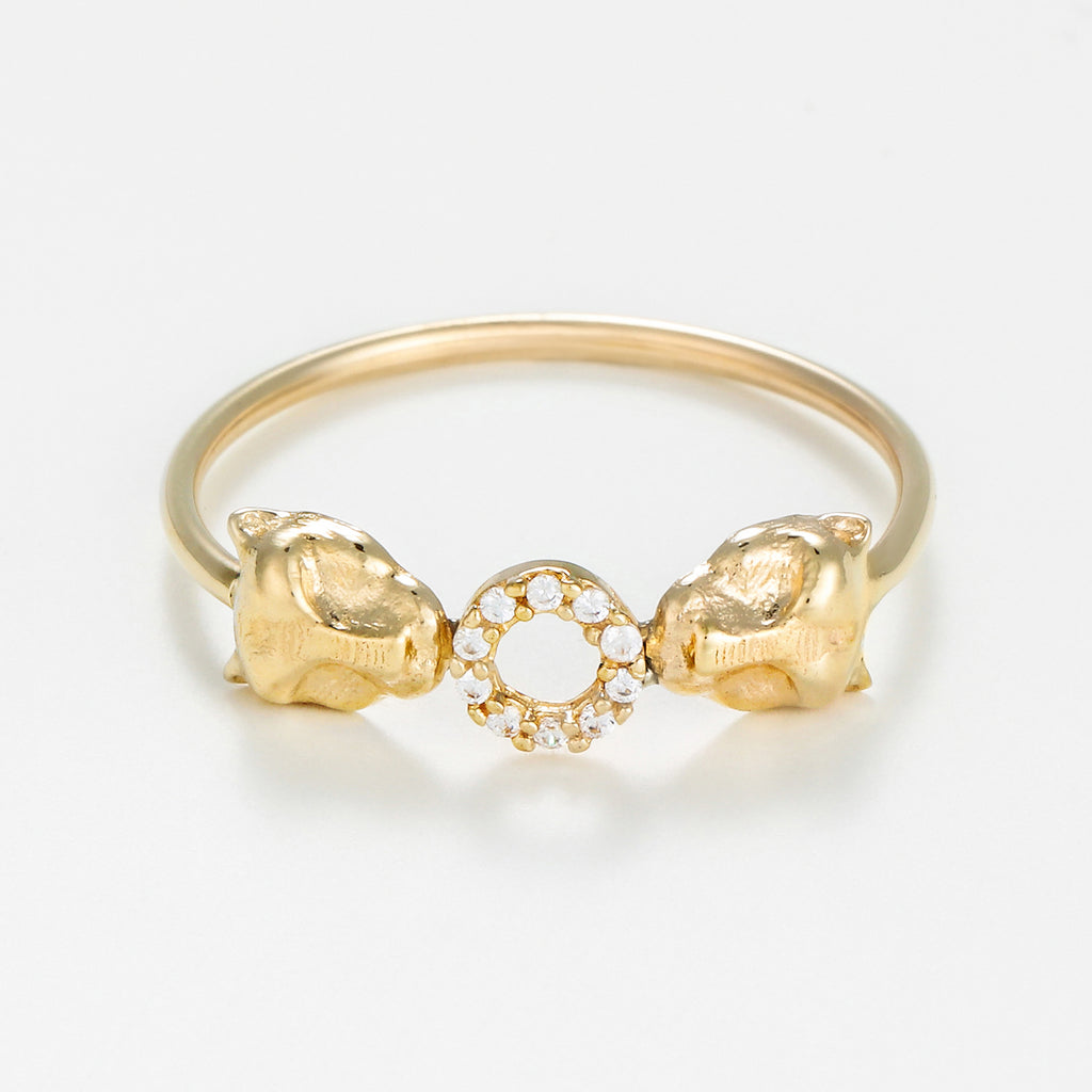 Bague "Fierce" Or Jaune 375/1000 Et Zirconium