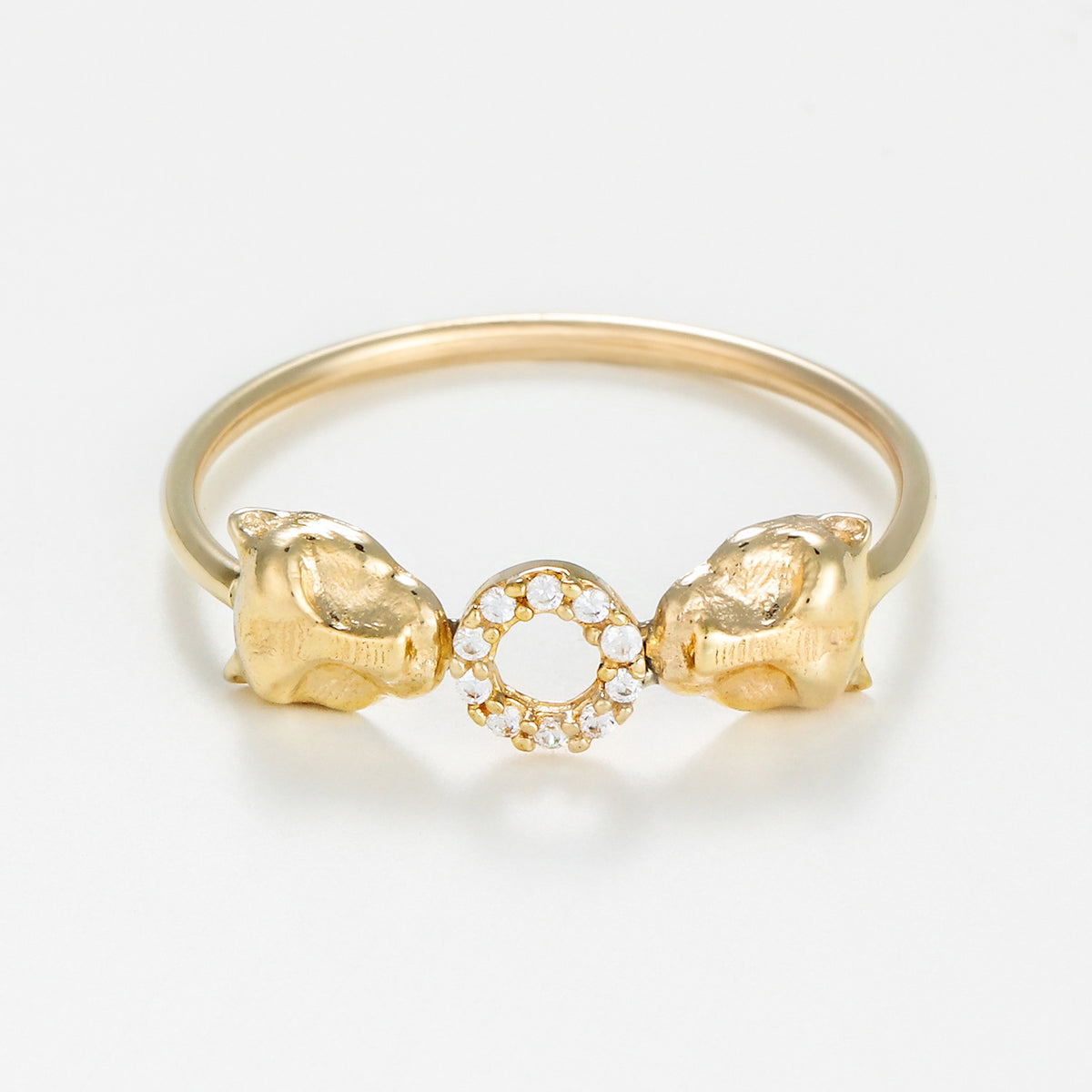 Bague "Fierce" Or Jaune 375/1000 Et Zirconium