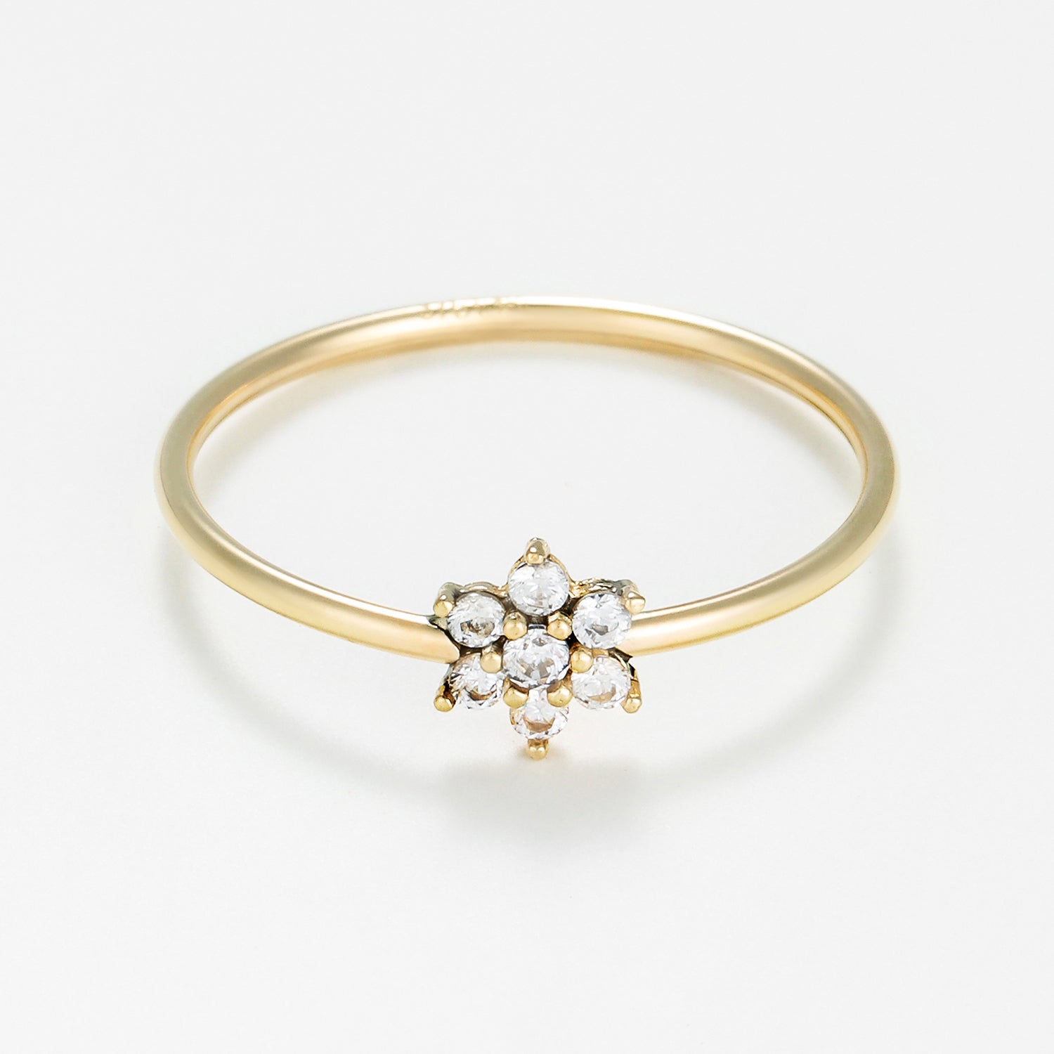 Bague "Aster" Or Jaune 375/1000 et Zirconium