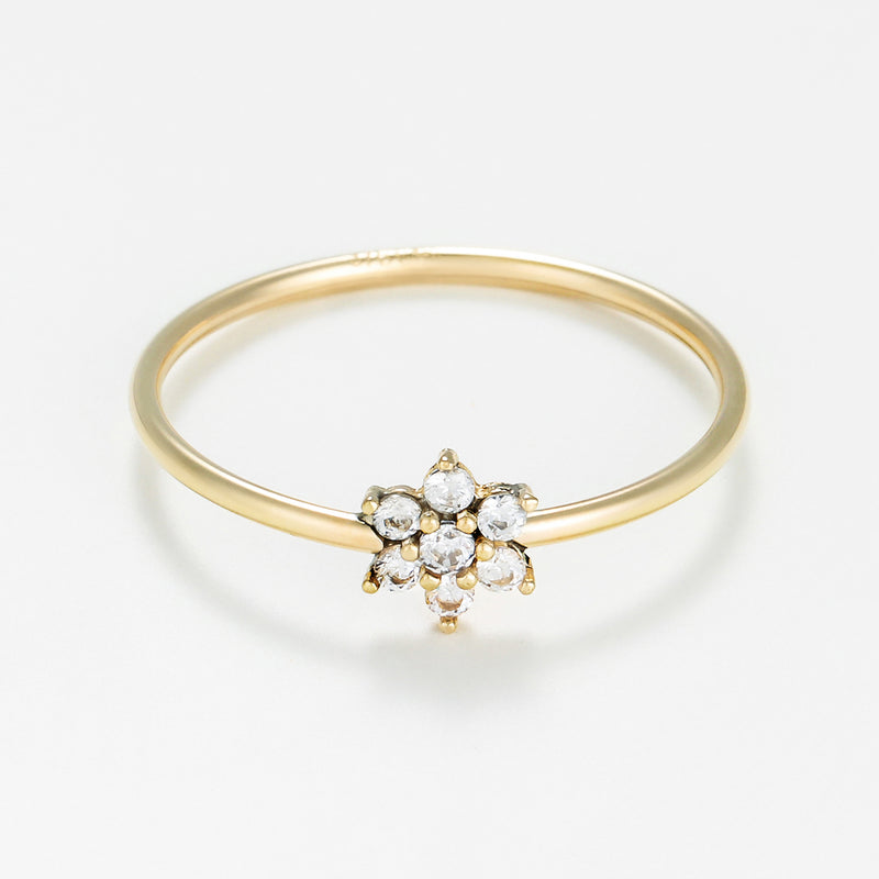 Bague "Aster" Or Jaune 375/1000 et Zirconium
