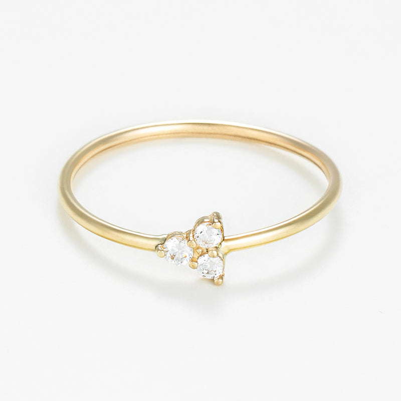Bague "Mia" Or Jaune 375/1000 et Zirconium
