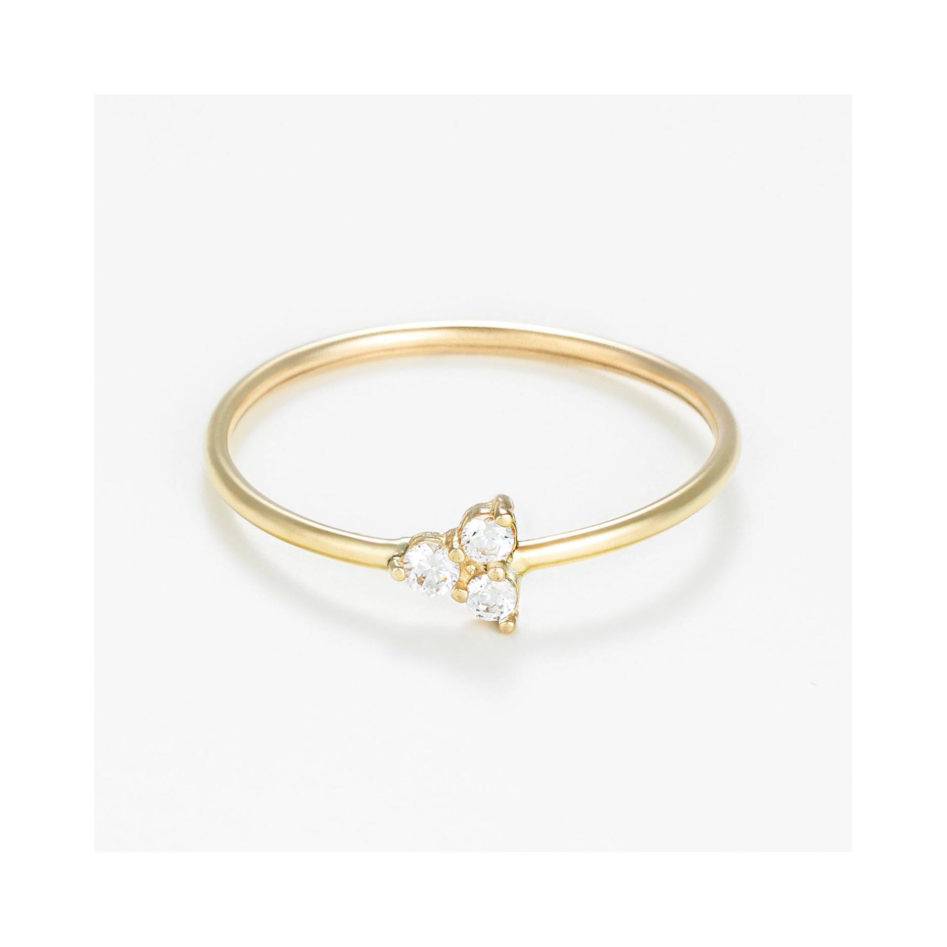 Bague "Mia" Or Jaune 375/1000 Et Zirconium