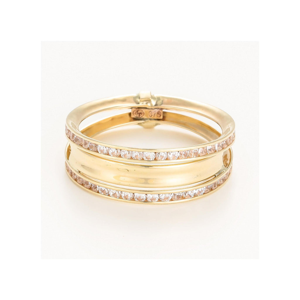 “Blanca” Ring 375/1000 Yellow Gold And Zirconium