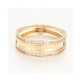 "Blanca" Ring in 375/1000 Yellow Gold and Zirconium