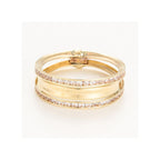 “Blanca” Ring 375/1000 Yellow Gold And Zirconium