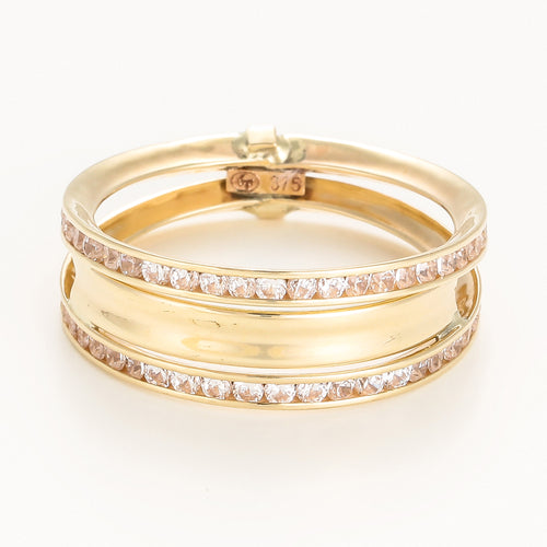 Bague "Blanca" Or Jaune 375/1000 et Zirconium