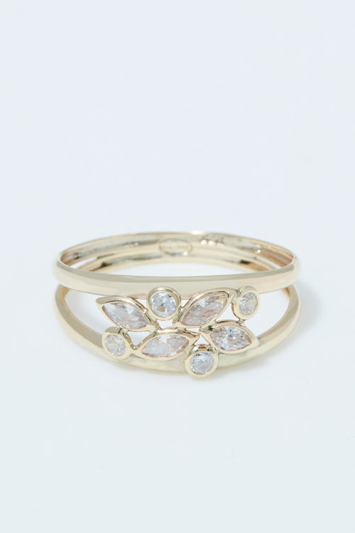 Bague " Adela" Or Jaune 375/1000 et Zirconium