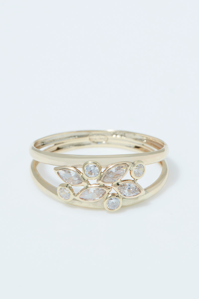 Bague " Adela" Or Jaune 375/1000 et Zirconium