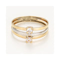 "Florine" Two-Tone Gold Ring 375/1000 and Zirconium